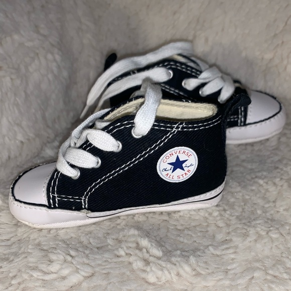 CONVERSE CHUCK TAYLOR ALL STAR HIGH TOPS SIZE 3 INFANT CRIB SHOE NAVY BLUE - Picture 6 of 12
